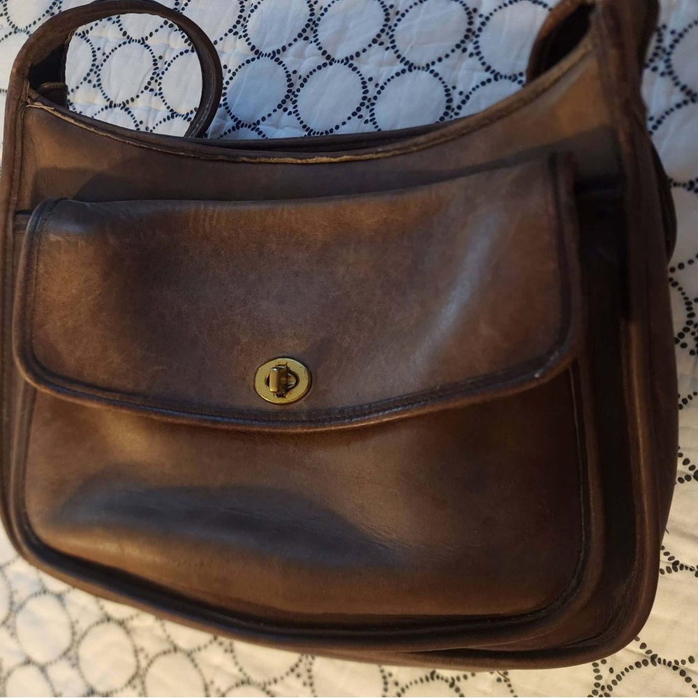 Brown leather Coach bag